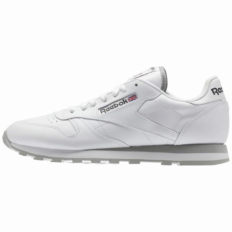 Tenisi Reebok Classic Leather Barbati Albi/Gri Deschis Romania DQ5320UZ